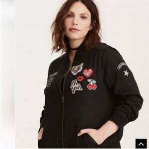 Torrid Patch Bomber Jacket SIZE 2